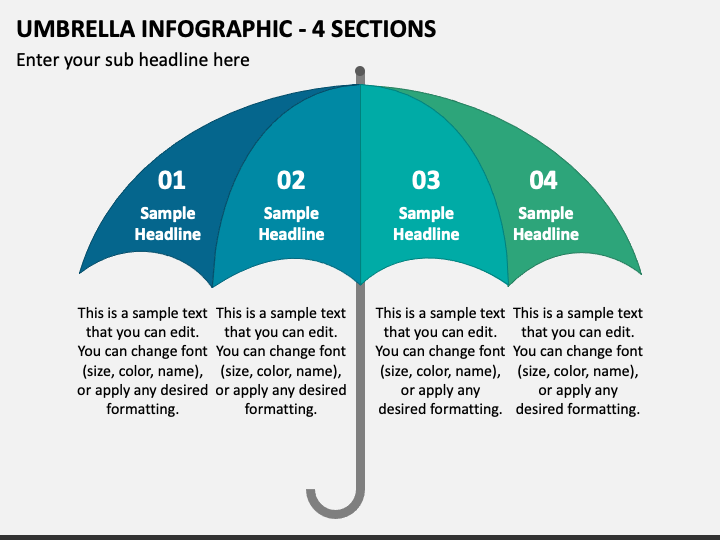 Umbrella Infographic - 4 Sections PPT Slide 1