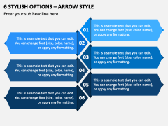 6 Stylish Options - Arrow Style PPT Slide 1