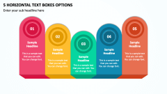 5 Horizontal Text Boxes Options PPT Slide 1