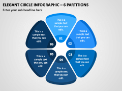 Elegant Circle Infographic - 6 Partitions PPT Slide 1