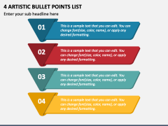 4 Artistic Bullet Points List PPT Slide 1