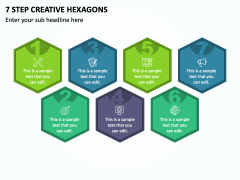 7 Step Creative Hexagons PPT Slide 1