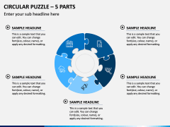 Circular Puzzle – 5 Parts PPT Slide 1