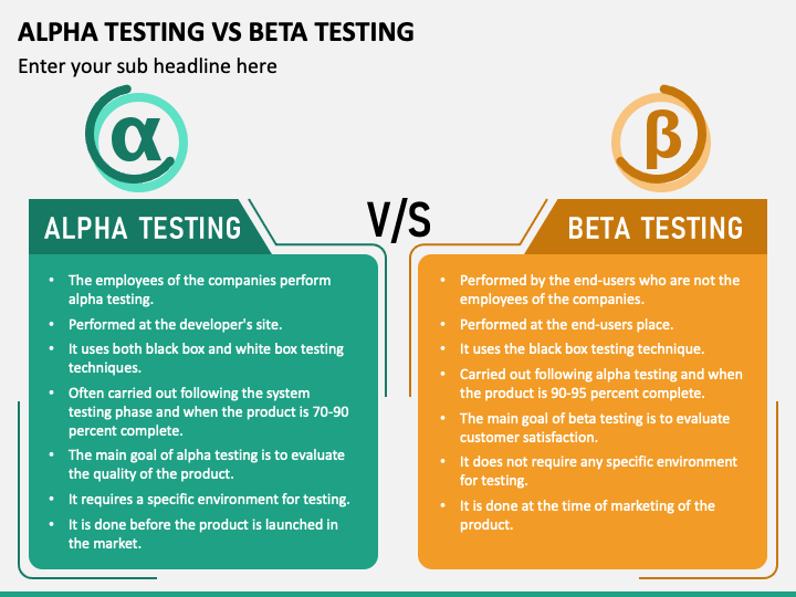 Alpha Testing Vs Beta Testing PowerPoint Template - PPT Slides