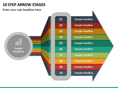 10 Step Arrow Stages PPT Slide 2