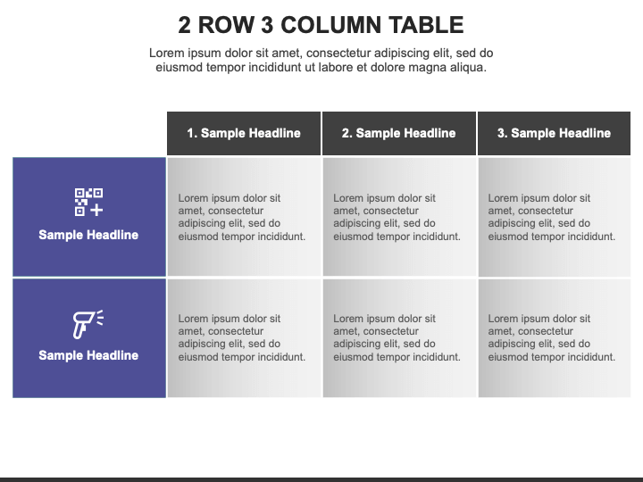 2 Row 3 Column Table for PowerPoint and Google Slides - PPT Slides