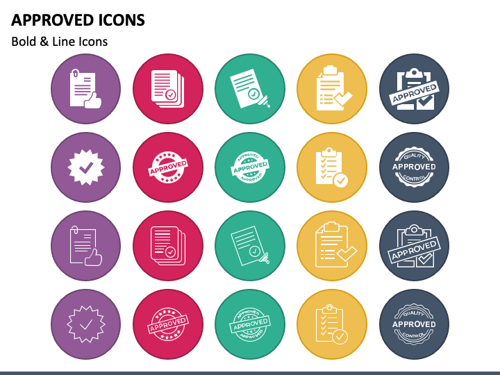 Approved Icons PPT Slide 1