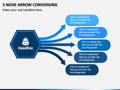 5 Node Arrow Converging PPT Slide 1