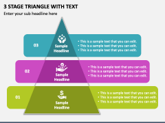 3 Stage Triangle with Text PPT Slide 1