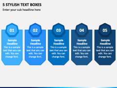 5 Stylish Text Boxes PPT Slide 2