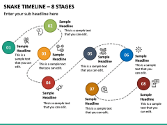Snake Timeline - 8 Stages PPT Slide 2