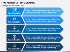 Five Arrow List Infographic PPT Slide 2