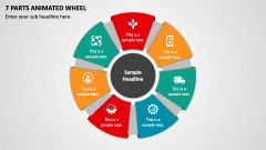 7 Parts Animated Wheel PPT Slide 1
