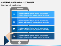 Creative Diagram - 4 List Points PPT Slide 2