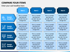 Compare Four Items PowerPoint Template - PPT Slides