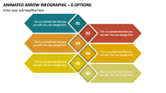Animated Arrow Infographic - 6 Options PPT Slide 1