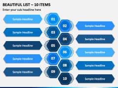 Beautiful List - 10 Items PPT Slide 2