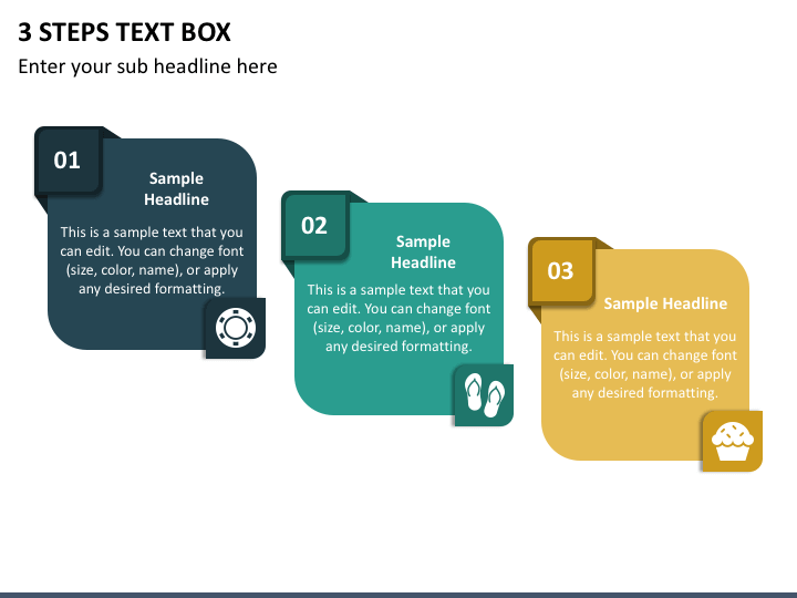 3 Steps - Text Box Slide 1