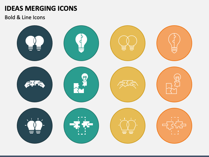 Ideas Merging Icons PPT Slide 1