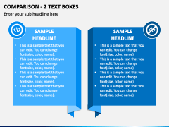Comparison - 2 Text Boxes PPT Slide 2