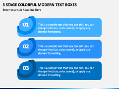 3 Stage Colorful Modern Text Boxes PPT Slide 2