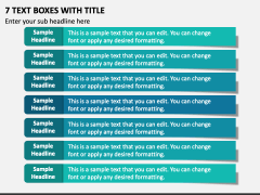 7 Text Boxes with Title PPT Slide 1