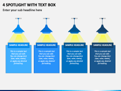 4 Spotlight with Text Box PPT Slide 1