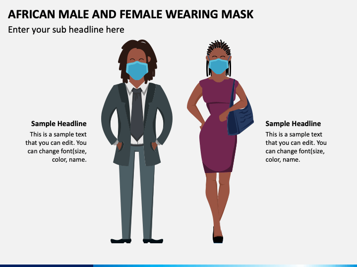 African Male and Female Wearing Mask PowerPoint Template - PPT Slides