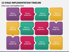 12 Stage Implementation Timeline PPT Slide 1