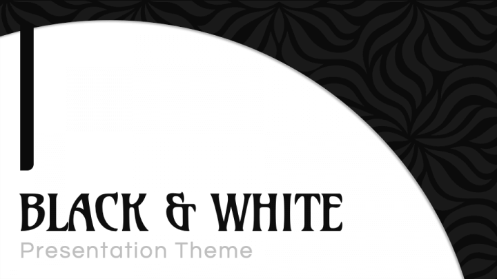 Black and White Presentation Theme PPT Slide 1