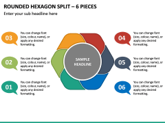 Rounded Hexagon Split – 6 Pieces PPT Slide 2