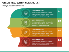 Person Head With 4 Numeric List PPT Slide 2