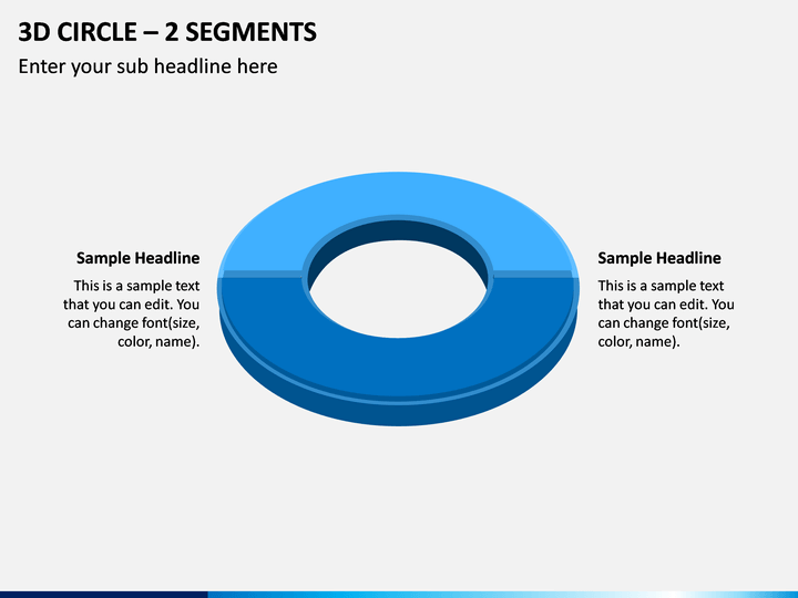 3D Circle - 2 Segments PPT Slide 1