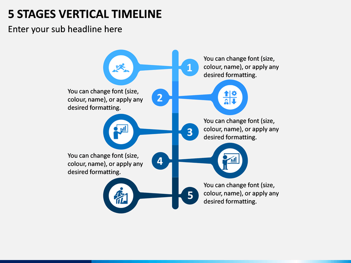 5 Stages Vertical Timeline PPT Slide 1