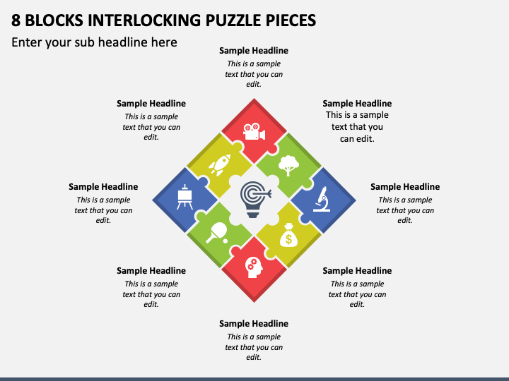 8 Blocks Interlocking Puzzle Pieces PPT Slide 1
