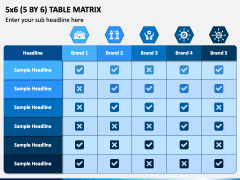 5 By 6 Table Matrix Powerpoint Template - Ppt Slides