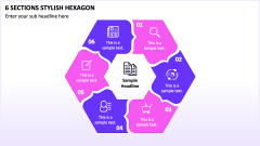 6 Sections Stylish Hexagon PPT Slide 1