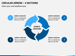 Circular Arrow – 4 Sections PPT Slide 1