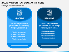 2 Comparison Text Boxes with Icons PPT Slide 2