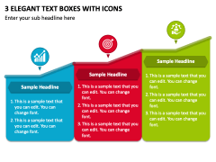 3 Elegant Text Boxes with Icons PPT Slide 2