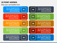 10 Point Agenda PowerPoint Template and Google Slides Theme