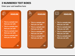 3 Numbered Text Boxes PPT Slide 1