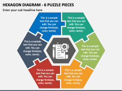 Hexagon Diagram - 6 Puzzle Pieces PPT Slide 1