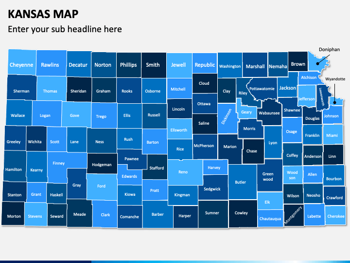 Kansas Map PPT Slide 1