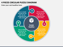 4 Pieces Circular Puzzle Diagram PPT Slide 2