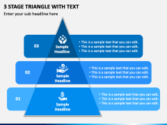 3 Stage Triangle with Text PPT Slide 2