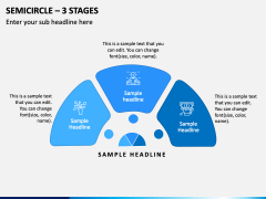 Semicircle - 3 Stages PPT Slide 1