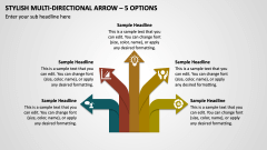 Stylish Multi-directional Arrow - 5 Options PPT Slide 1