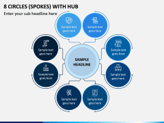 8 Circles (Spokes) with Hub PPT Slide 1