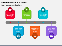 6 Stage Linear Roadmap PPT Slide 2